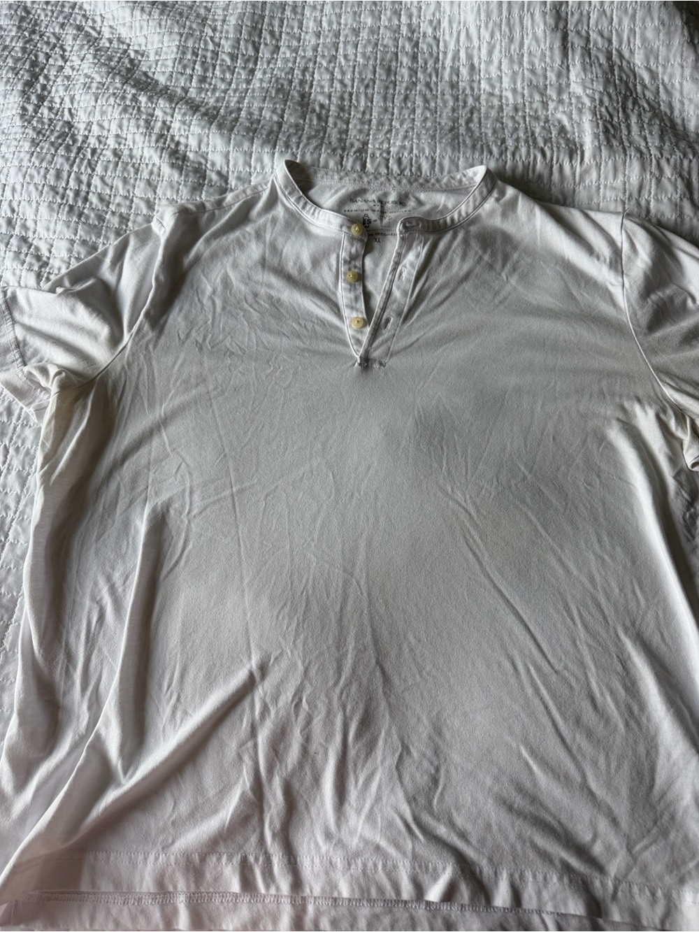 Banana Republic White Henley Shirt